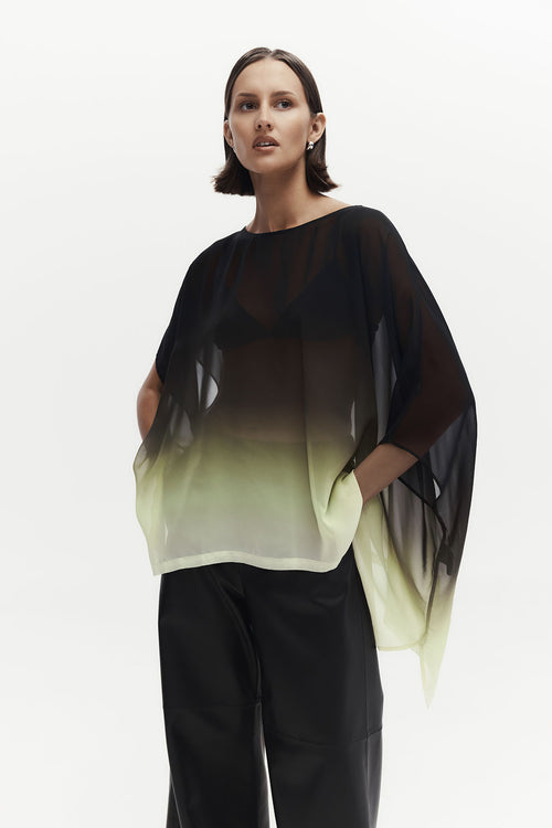 helmed cape / ombre citron