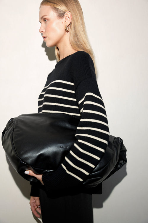 scan sweater / neutral|black stripe