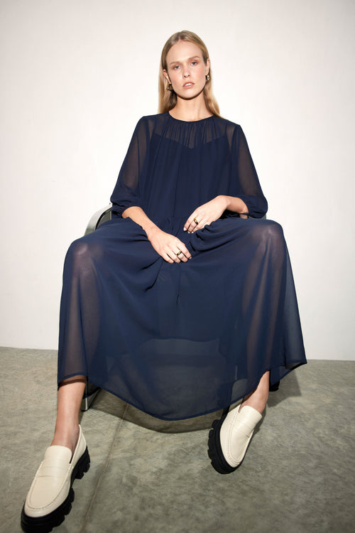 foundation dress / ink blue