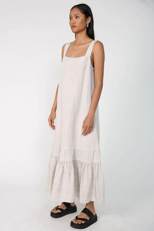 leashed dress / oatmeal marle