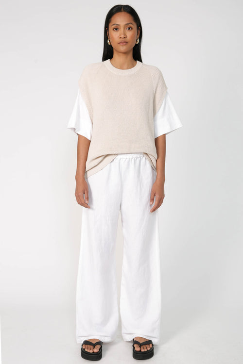 linear vest / natural