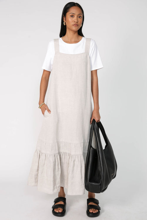leashed dress / oatmeal marle