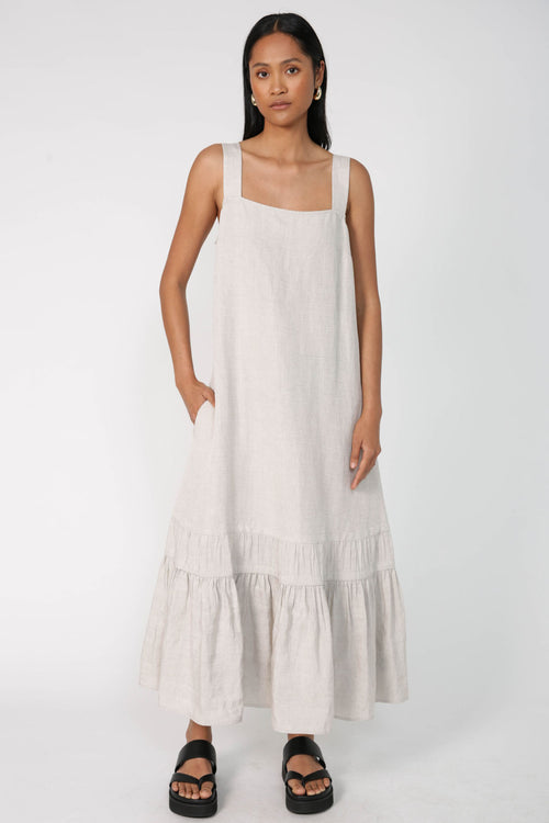 leashed dress / oatmeal marle