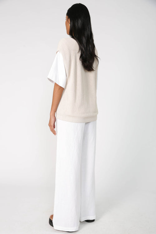 linear vest / natural
