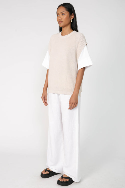 linear vest / natural