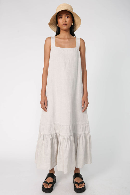 leashed dress / oatmeal marle