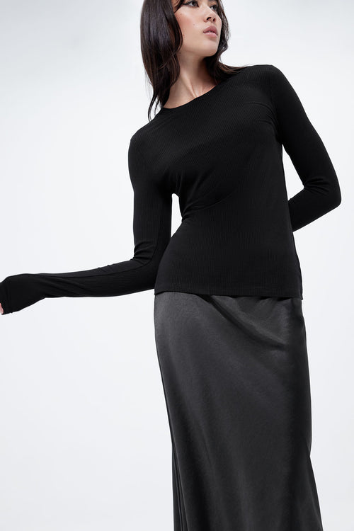 modest rib top / black
