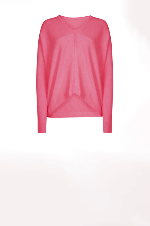 step sweater / candy pink