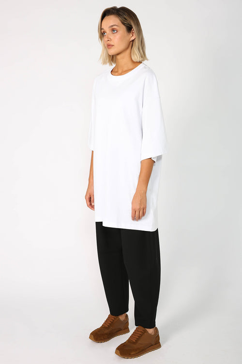 fronted longline tee / white