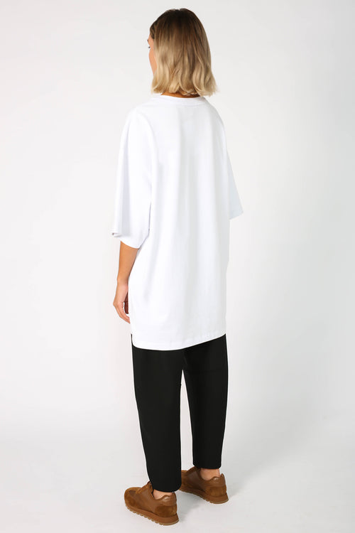 fronted longline tee / white