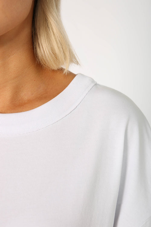 fronted longline tee / white