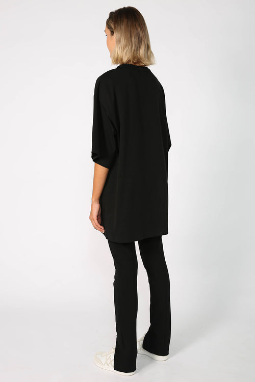 fronted longline tee / black