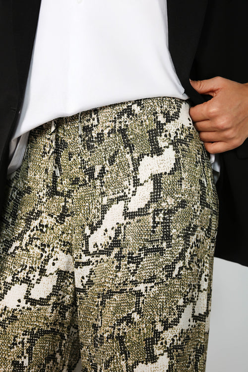 frame pant / pixelated snake green