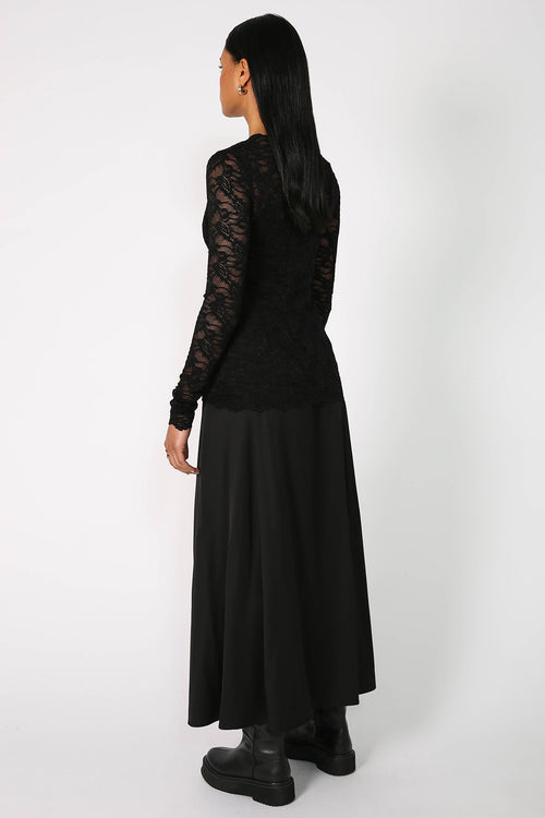 lace crew skin / black