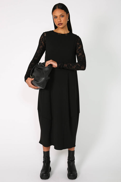 lace crew skin / black