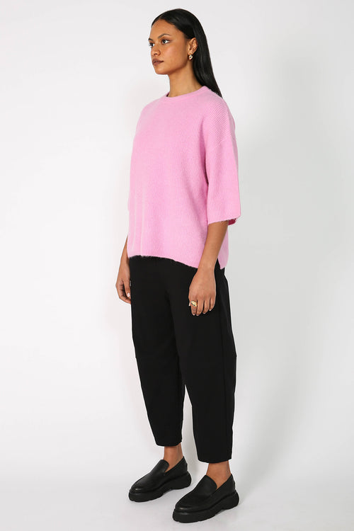 scanner ribbed tee sweater / candy floss pink