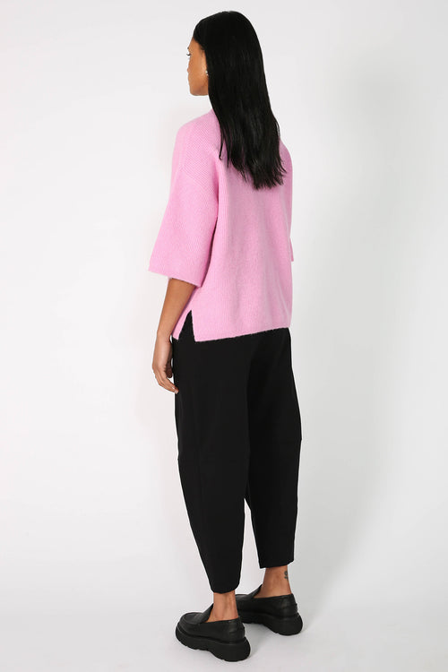 scanner ribbed tee sweater / candy floss pink