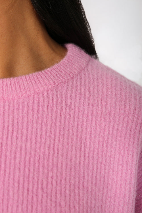 scanner ribbed tee sweater / candy floss pink
