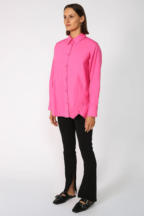 unbutton shirt / candy pink