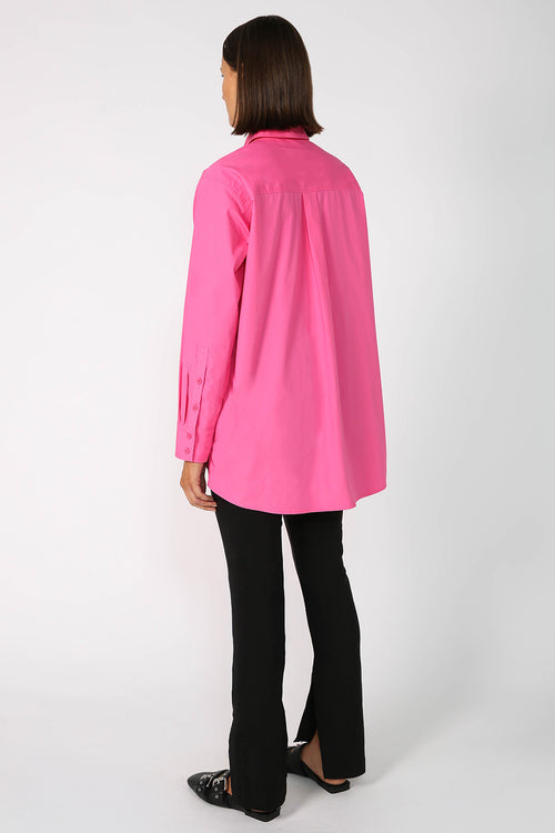 unbutton shirt / candy pink