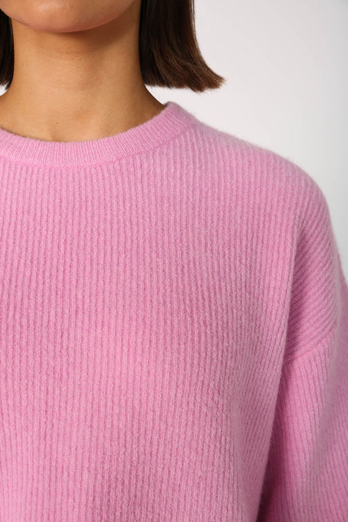 scanner ribbed tee sweater / candy floss pink