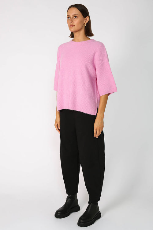 scanner ribbed tee sweater / candy floss pink