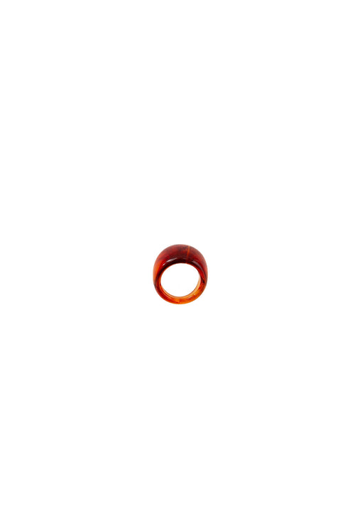 amber dome ring / golden amber