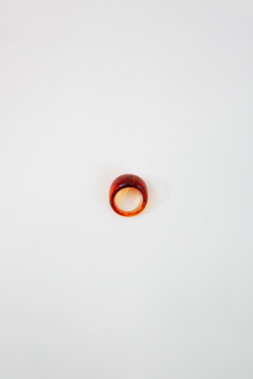amber dome ring / golden amber