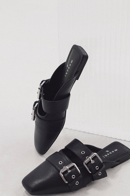 ballet buckle flat / black