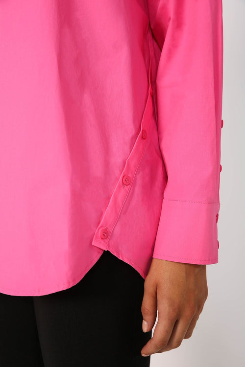 unbutton shirt / candy pink