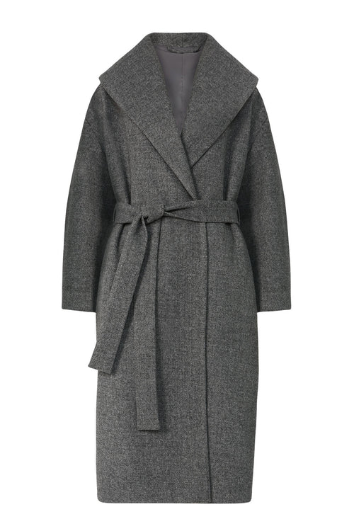 collar coat / Mid Grey
