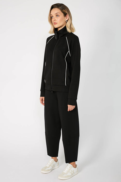 contrasted track jacket / black|ecru