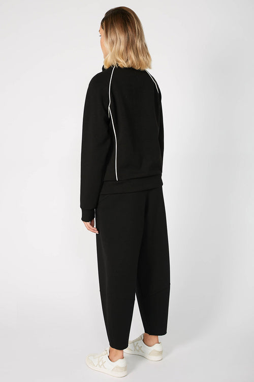 contrasted track jacket / black|ecru