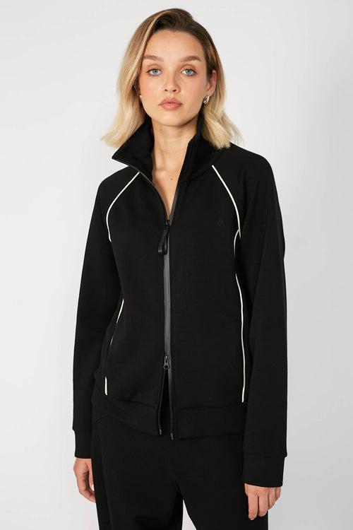 contrasted track jacket / black|ecru