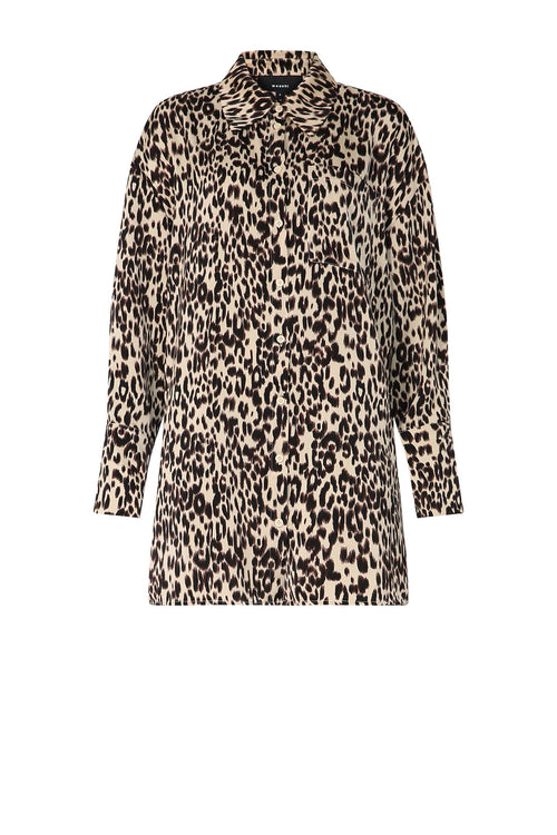 elude shirt / tan|brown animal print