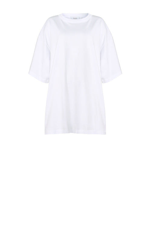 fronted longline tee / white