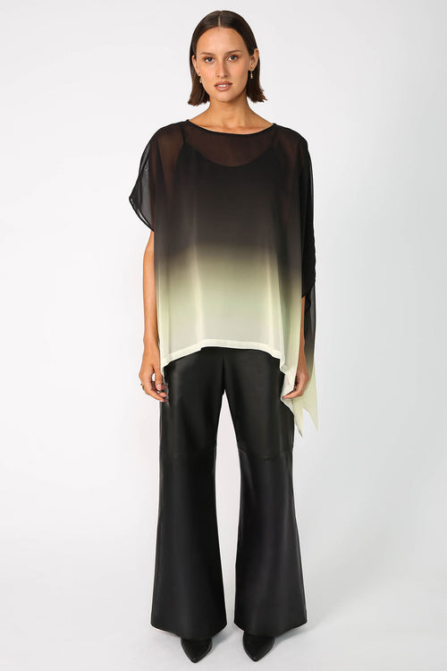 helmed cape / ombre citron