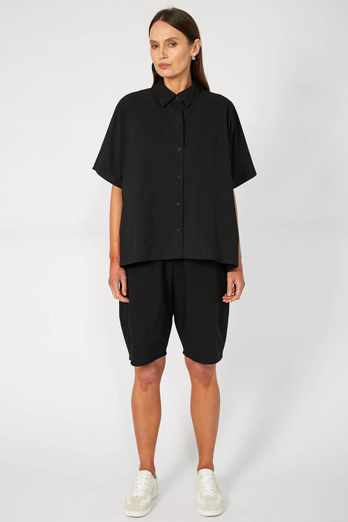 shirr shirt / black
