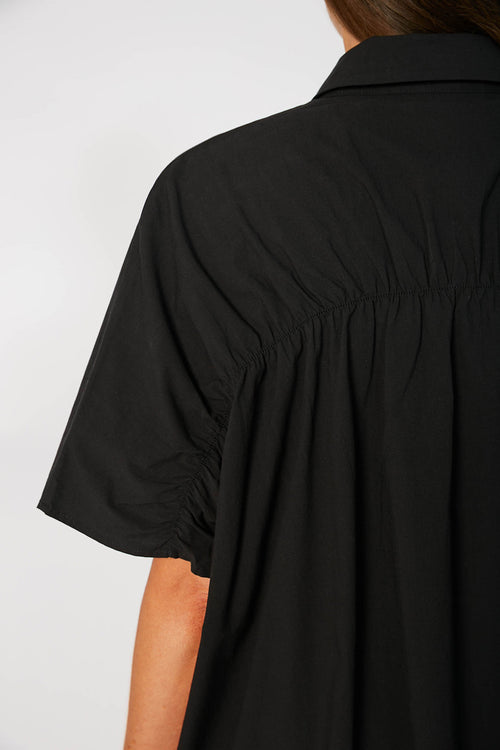 shirr shirt / black