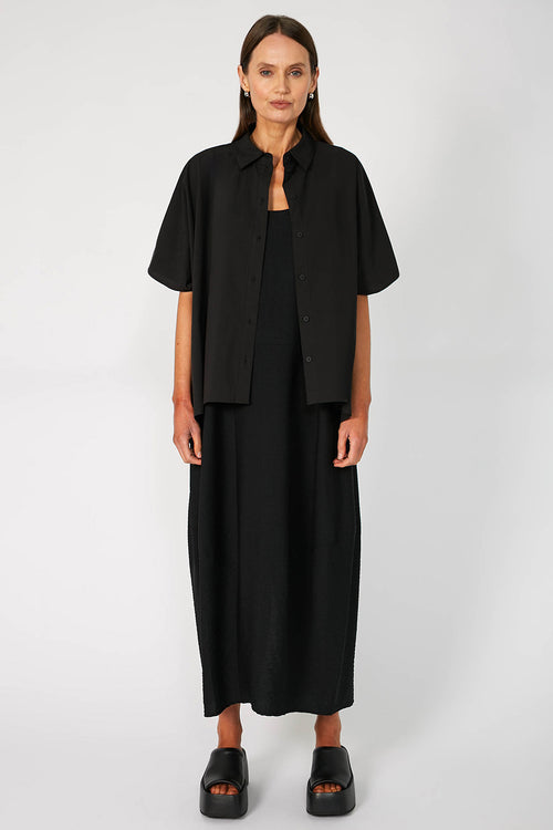 shirr shirt / black