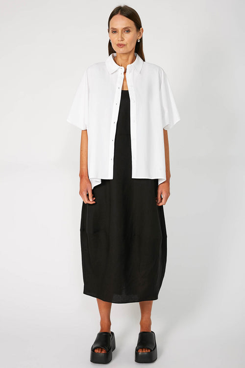 shirr shirt / white