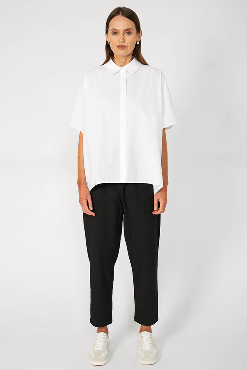 shirr shirt / white