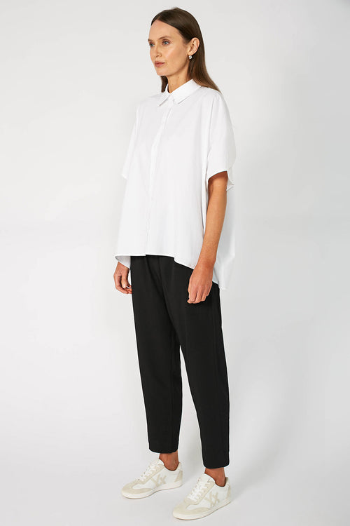 shirr shirt / white