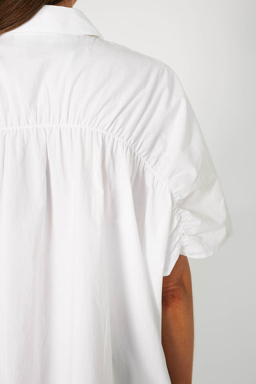 shirr shirt / white
