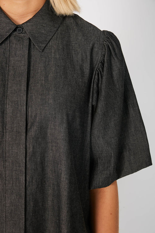 adhere midi dress / washed black