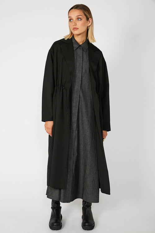 adhere midi dress / washed black