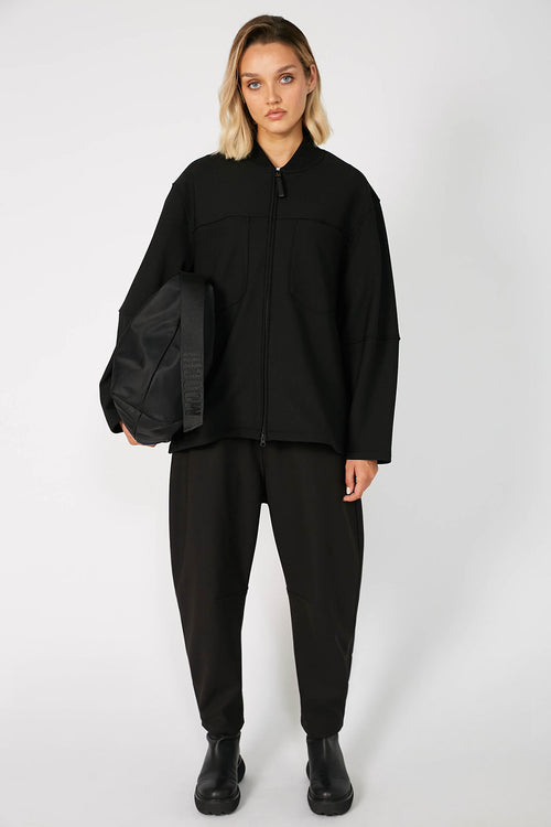 alloy bomber shacket / black