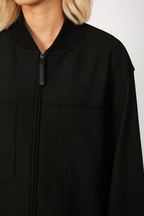 alloy bomber shacket / black