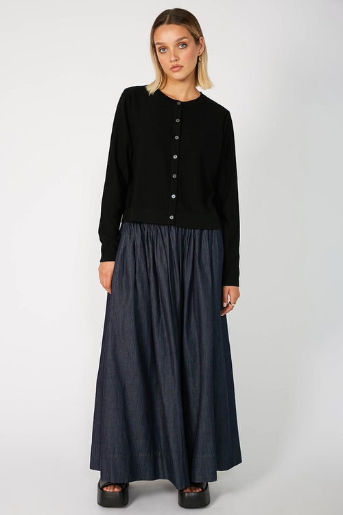 crisp cardi / black merino