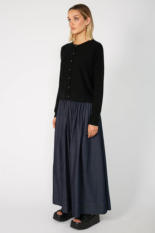 crisp cardi / black merino